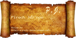 Piroch János névjegykártya