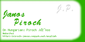 janos piroch business card